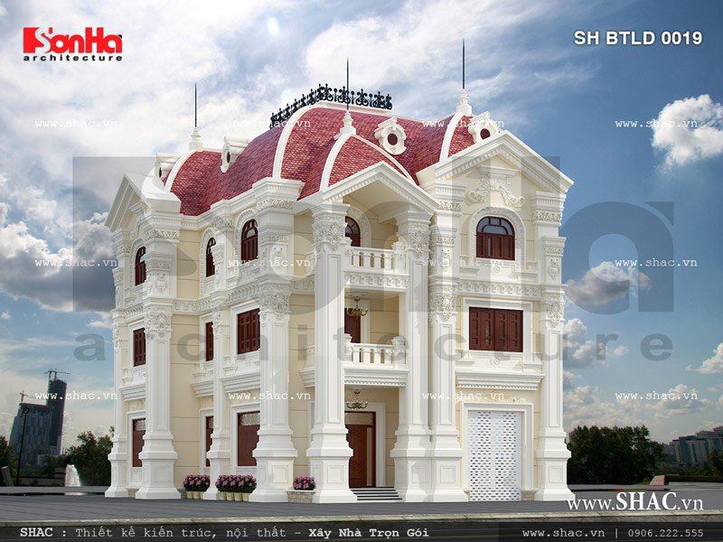 Biệt thự lâu đài sang trọng kiến trúc pháp sh btld 0019