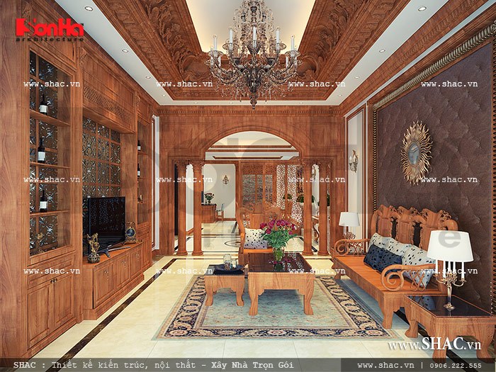 Top 50 mẫu nội thất gỗ phòng khách nhà ống đẹp và sang trọng