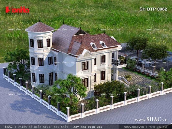 Ngôi biệt thự 2 tầng kiến trúc pháp cổ điển sh btp 0062