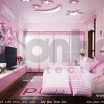 Phòng ngủ đậm sắc hồng cho con gái sh btp 0062