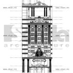 Bản vẽ chi tiết kiến trúc mặt tiền của khách sạn sh ks 0021