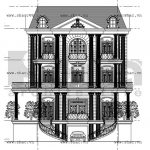 Bản vẽ mặt tiền của biệt thự sh btp 0065