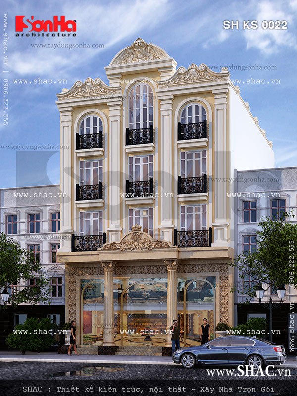 Khách sạn 5 tầng kiến trúc Pháp Khách sạn 5 tầng kiến trúc pháp sh ks 0022