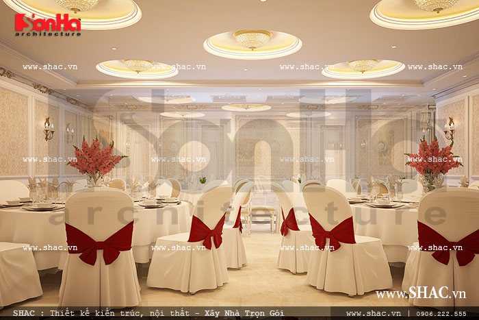 Khách Sạn Mini 5 Tầng Phong Cách Kiến Trúc Pháp Sang Trọng Lịch Lãm tại Lào Cai - SH KS 0022 4 Không gian phòng ăn sang trọng sh ks 0022