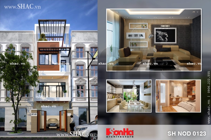Thiết kế nhà phố hiện đại sh nod 0123