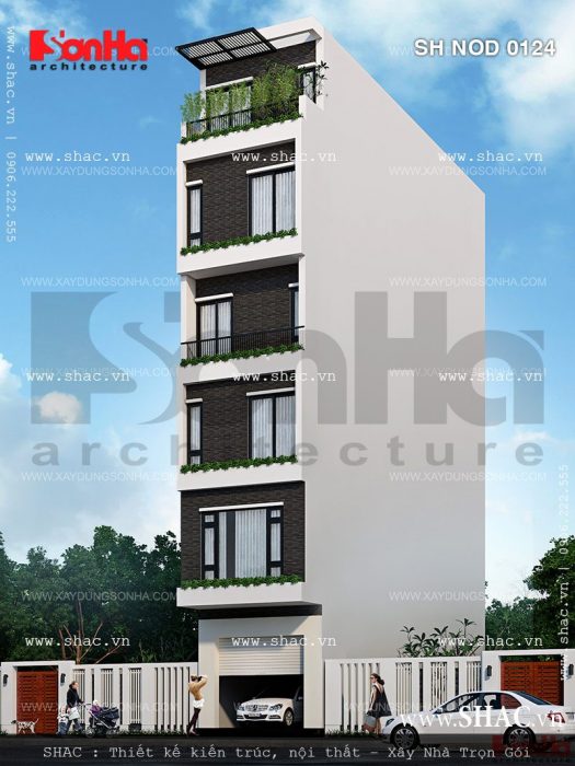 Nhà ống hiện đại cao 6 tầng sh nod 0124