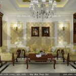 Phòng khách được đặt bộ sofa kiểu pháp đẹp sh nop 0080