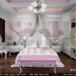Phòng ngủ con gái đậm sắc hồng sh nop 0080