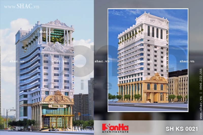 Thiết kế khách sạn 4 sao hai mặt tiền sh ks 0021