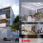 Nhà phố ba tầng mặt tiền đơn giản sh nod 0122