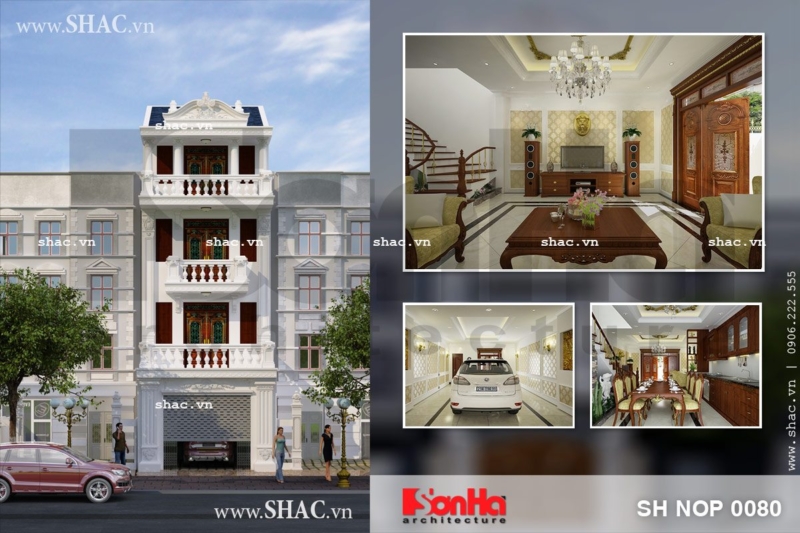 Nhà phố diến trúc pháp với diện tích 110m2 sh nop 0080