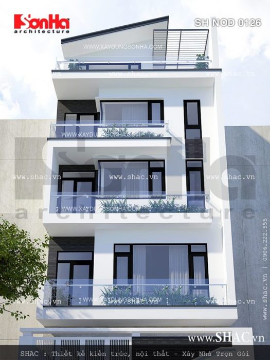Kiến trúc hiện đại tạo nên sự trẻ trung cho nhà ống sh nod 0126