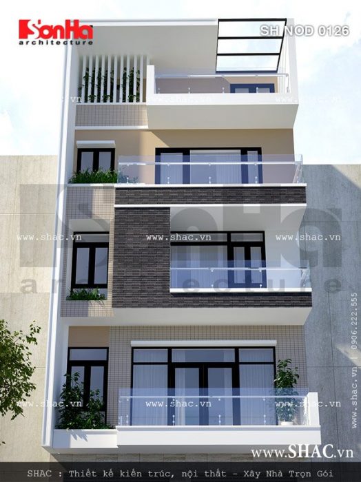 Mẫu nhà ống vuông vắn hiện đại sh nod 0126