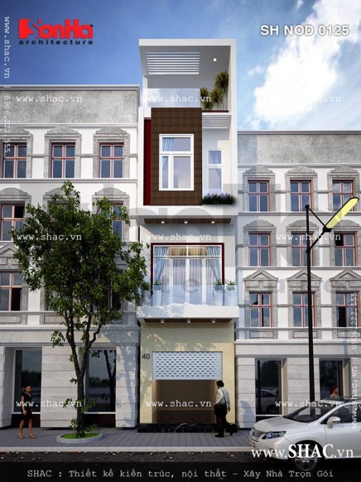Mẫu nhà ống mặt tiền 4m sh nod 0125