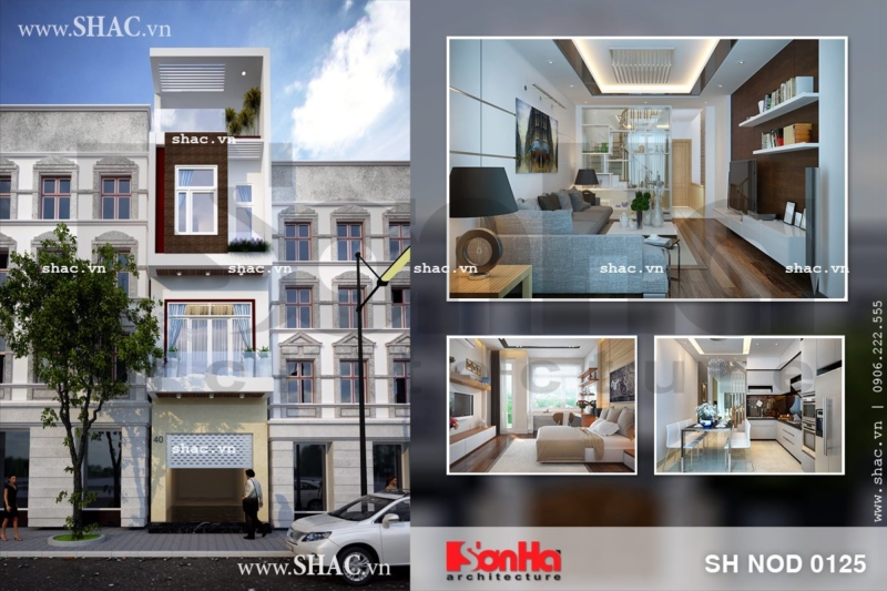 Mẫu thiết kế nhà ống 3 tầng sh nod 0125