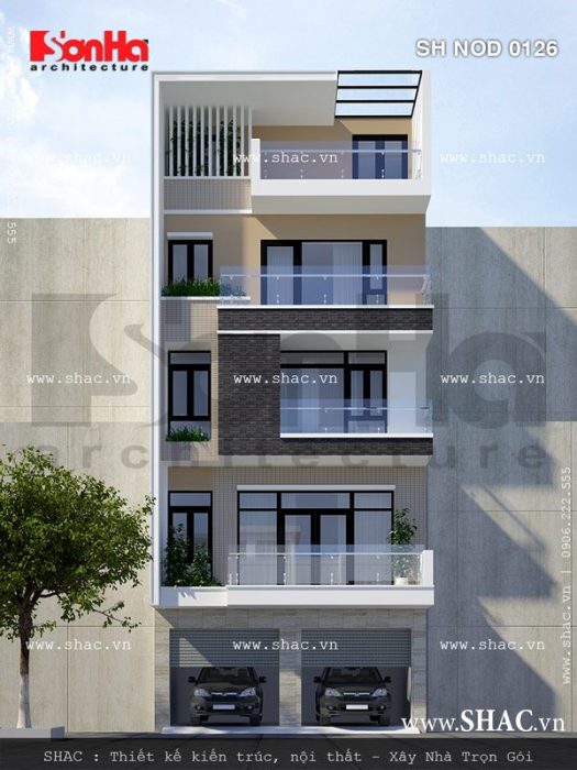 Một phương án thiết kế nhà ống 5 tầng đẹp sh nod 0126
