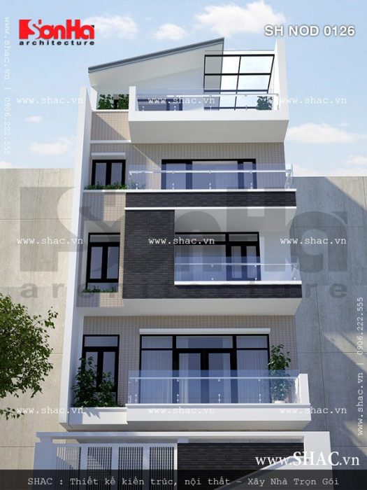 Phương án thiết kế nhà ống hiện đại đẹp sh nod 0126