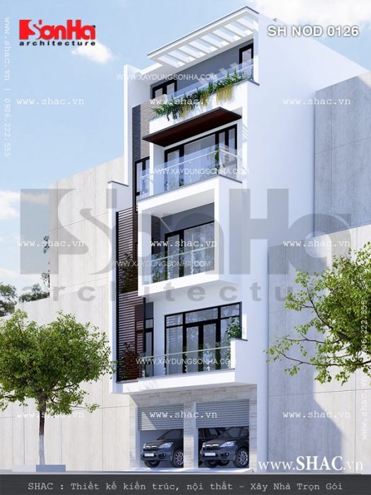 Thiết kế nhà phố có mặt tiền đẹp sh nod 0126