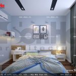 Tone màu xanh nhẹ giúp phòng ngủ mát mẻ sh nop 0082