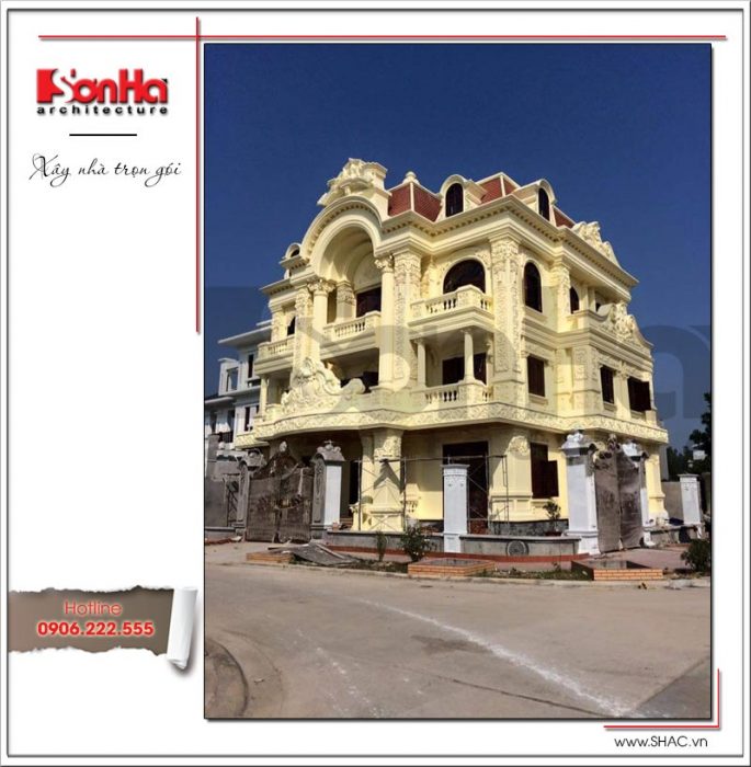 2 Ảnh thực tế thi công biệt thự pháp cổ điển tại quảng ninh sh btp 0067