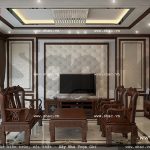 Bàn ghế gỗ phòng khách tạo nên không gian cổ điển sh nop 0085