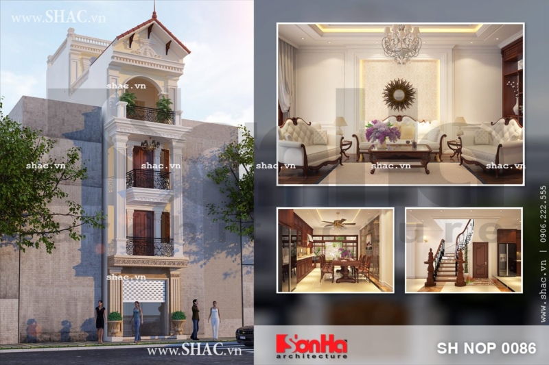 Mẫu nahf ống 4m x 16m kiểu pháp đẹp sh nop 0086