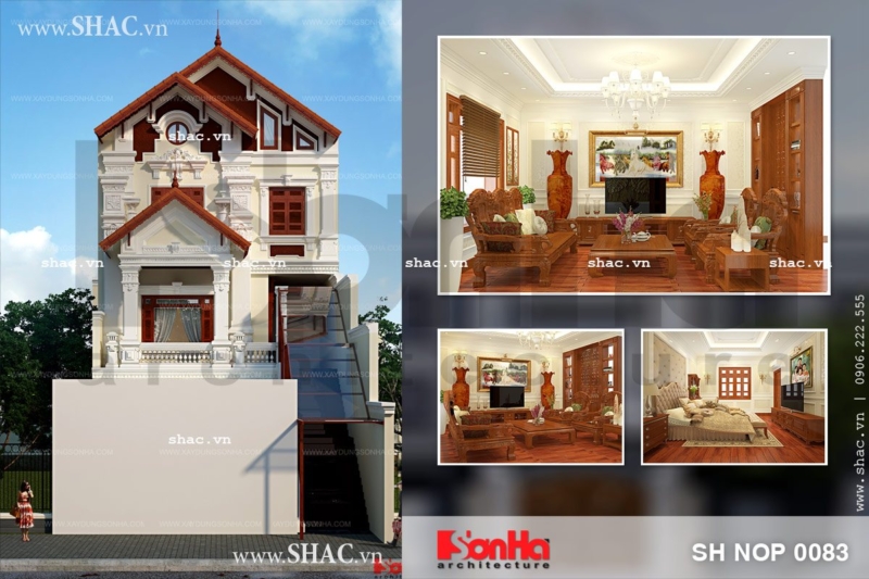 Nhà phố kiến trúc pháp sang trọng sh nop 0083