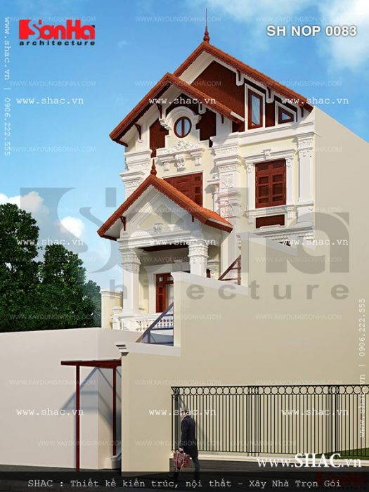 Nhà phố kiểu pháp cổ điển kiến trúc đẹp sh nop 0083