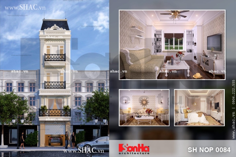 Nhà phố mặt tiền 4m kiểu pháp sh nop 0084