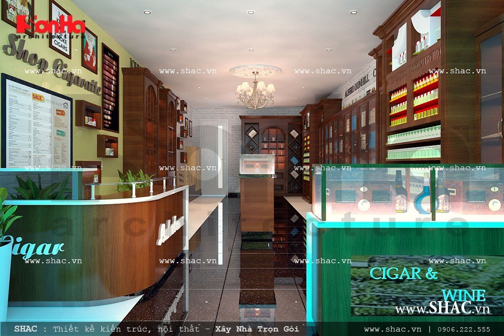 Thiết kế cửa hàng kinh doanh rượu và thuốc lá sh sr 0015