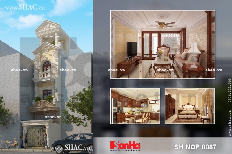 Nhà phố pháp 4 tầng mặt tiền 5m sh nop 0087