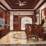 Phòng khách được ốp gỗ đẹp sh nop 0089