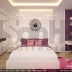 Phòng ngủ cho con gái đậm sắc hồng sh nod 0131