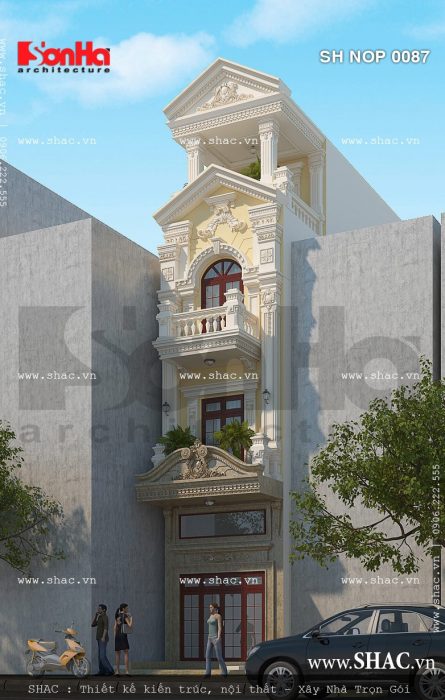 Thiết kế nhà phố diện tích 60m2 mặt bằng sh nop 0087