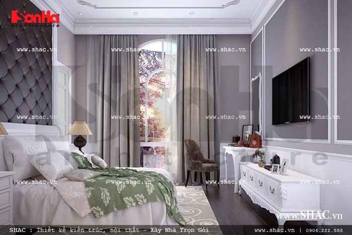 Thiết kế phòng ngủ kiểu pháp lãng mạn sh vp 0019