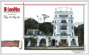 1 Ảnh công trình thực tế kiến trúc nhà hàng cổ điển Pháp tại Quảng Ninh sh bck 0035