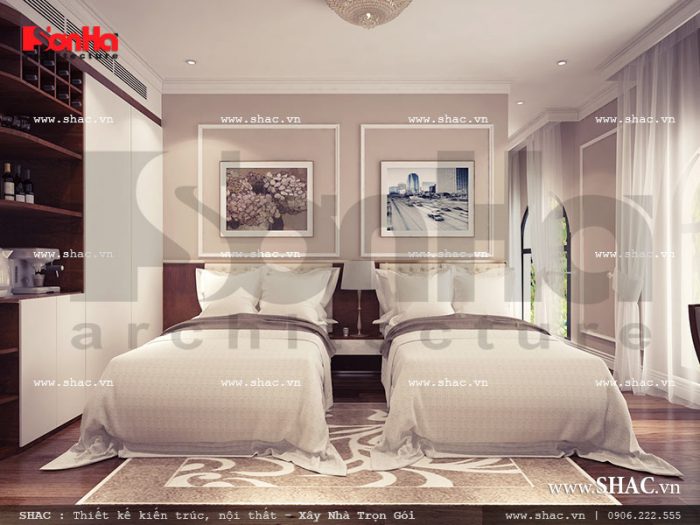 Thiết kế nội thất phòng ngủ lữ hành đôi khách sạn 5 sao tại Phú Quốc sh ks 0023