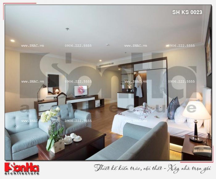 17 Thiết kế nội thất phòng ngủ căn suite city view khách sạn 5 sao tại phú quốc sh ks 0023