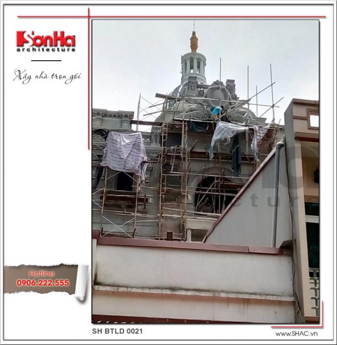 4 Ảnh thực tế thiết kế kiến trúc biệt thự lâu đài tại hà nội sh btld 0021