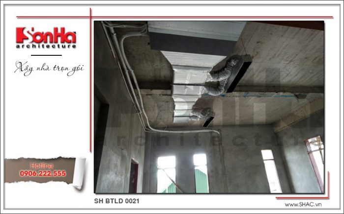 7 Ảnh thực tế thi công biệt thự lâu đài tại hà nội sh btld 0021