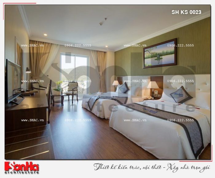 9 Thiết kế nội thất phòng ngủ căn deluxe city view khách sạn 5 sao tại phú quốc sh ks 0023