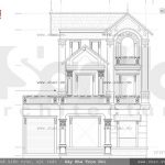Bản vẽ mặt tiền của biệt thự sh btp 0070