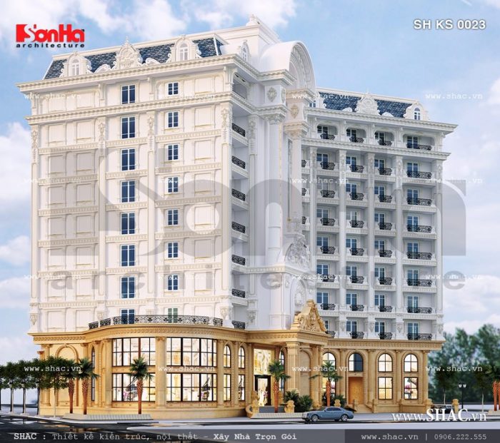 Khách sạn có mặt tiền được thiết kế đẹp sh ks 0023