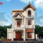 Mặt tiền của biệt thự 3 tầng đẹp sh btp 0070