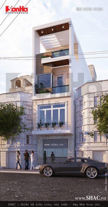 Nhà ống mặt tiền 4m hiện đại sh nod 0134