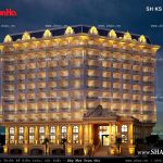 Phối cảnh khách sạn sáng đèn ban đêm sh ks 0023