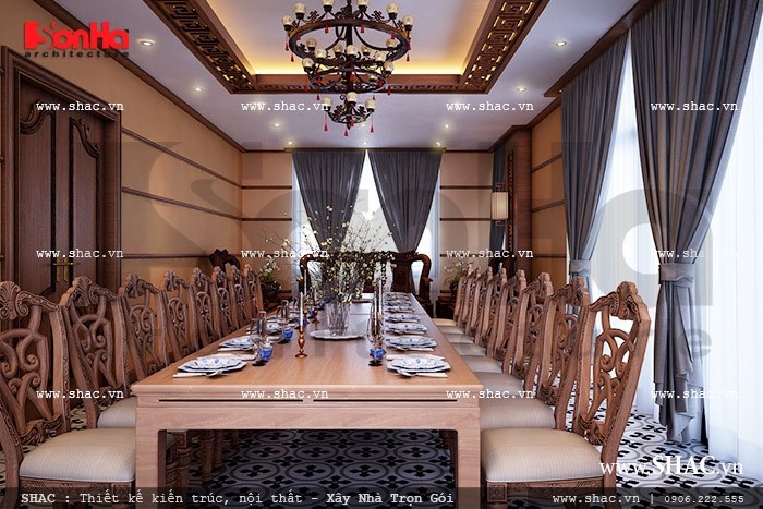 Phòng ăn nhà hàng bố trí nội thất động kỵ cao cấp Phòng ăn nhà hàng bố trí nội thất động kỵ cao cấp sh bck 0035