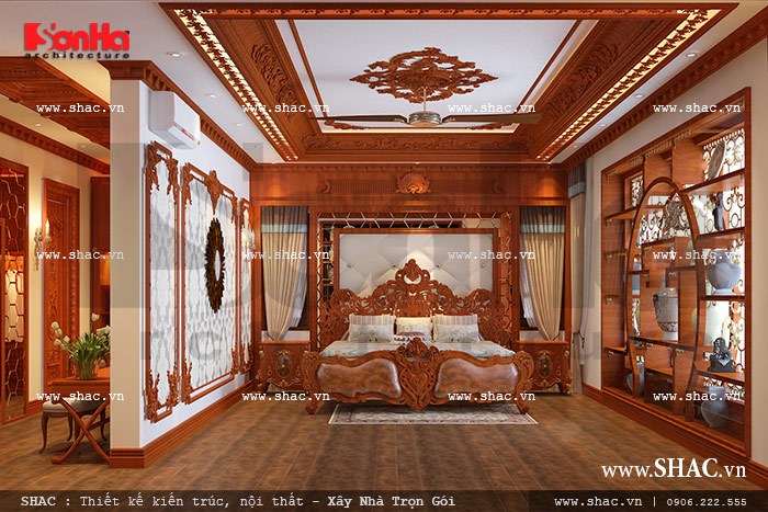 Phòng ngủ ốp gỗ tạo không gian mát mẻ sh btld 0021
