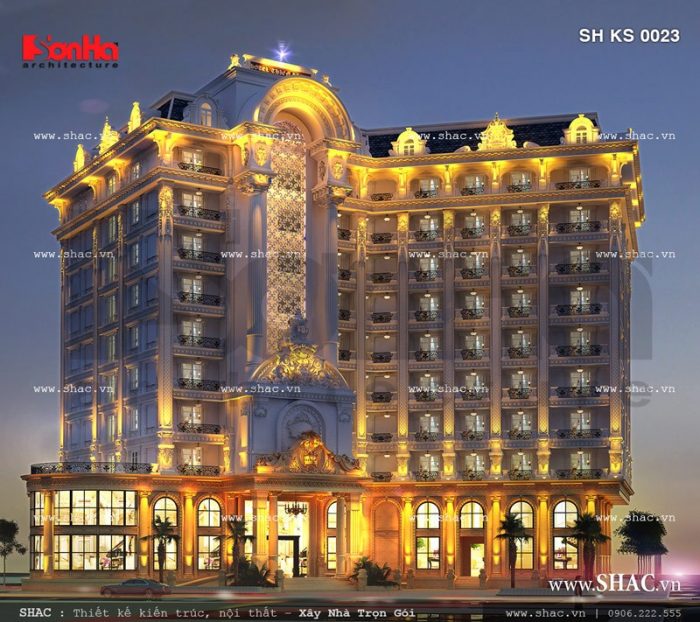 Khách sạn 5 sao ban đêm rực rỡ sh ks 0023