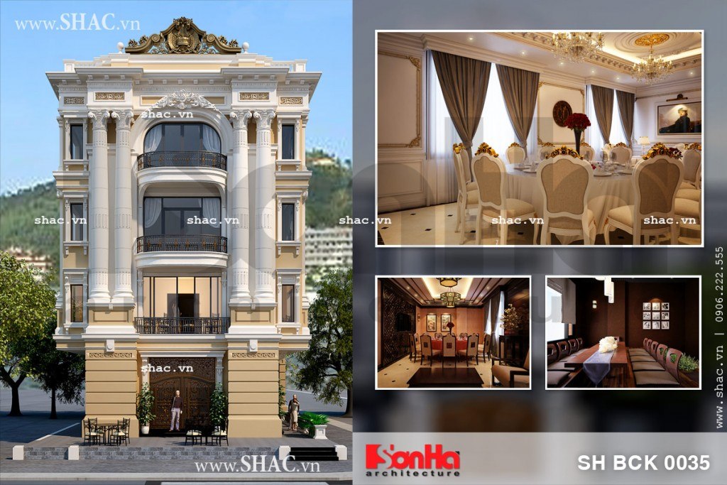 Thiết kế nhà hàng sang trọng 4 tầng sh bck 0035